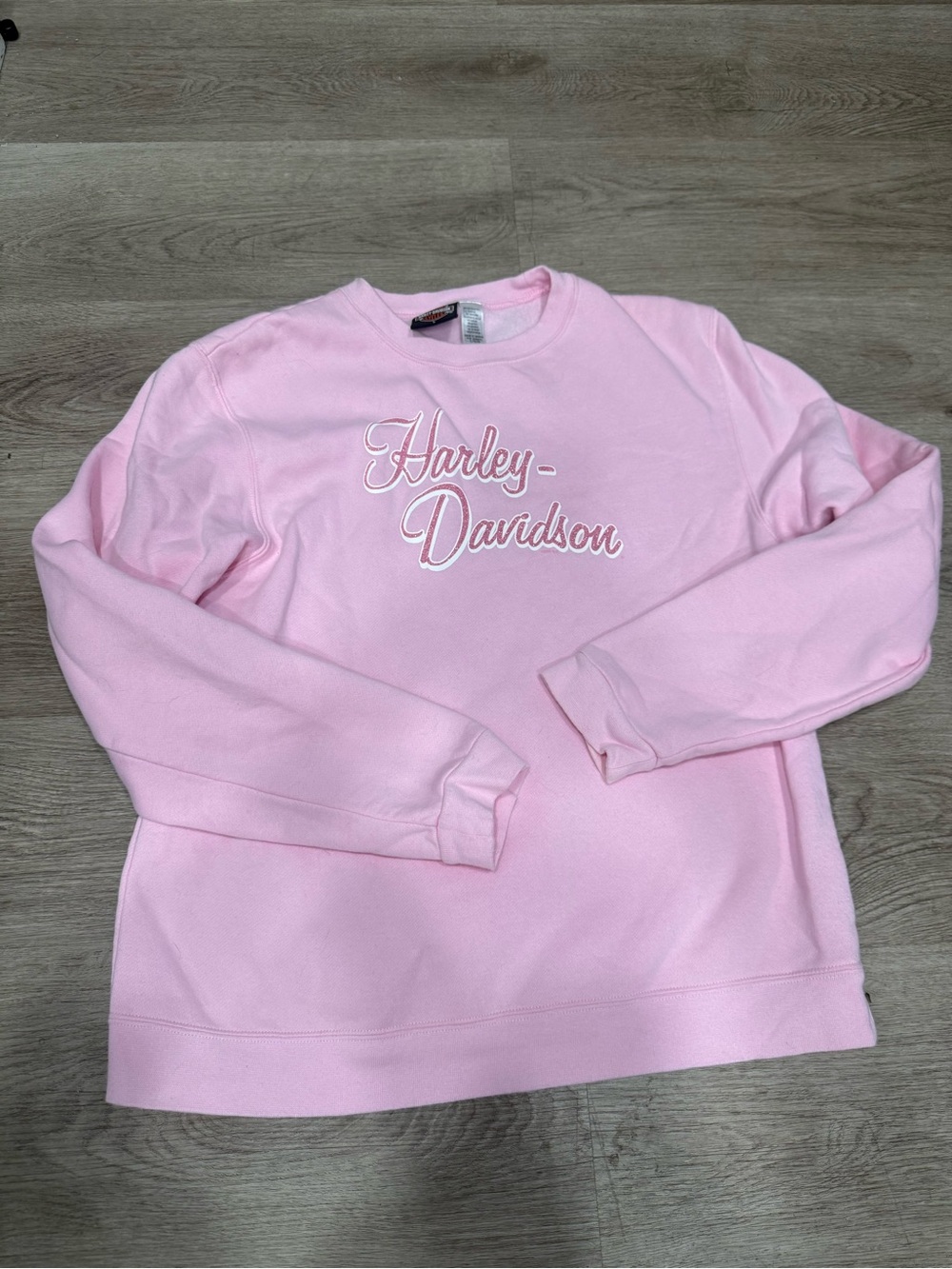 Harley-Davidson Pastel Pink Crewneck Sweatshirt with Script Logo